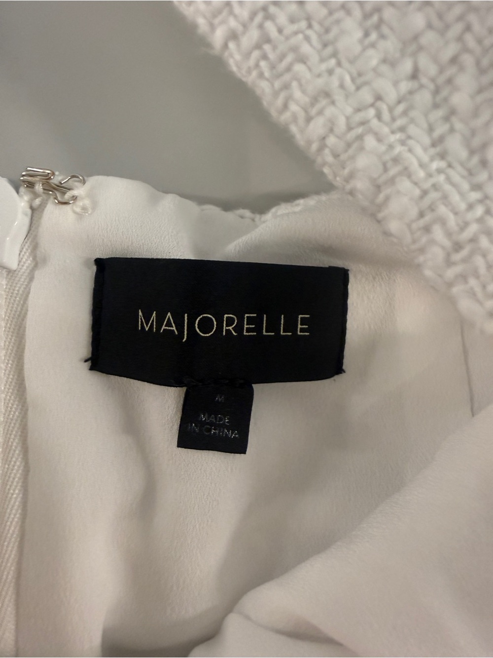MAJORELLE White Textured Strap Mini Dress with Rosette - Picture 2 of 3